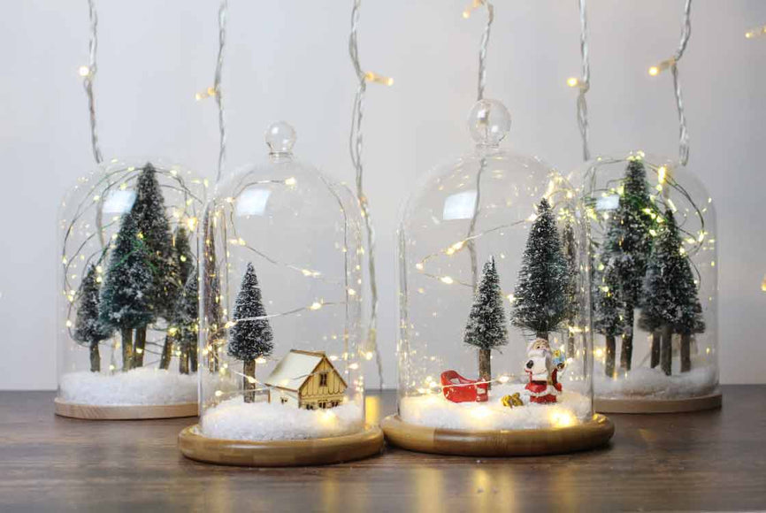 DIY Snow Globes Using Christmas Lights