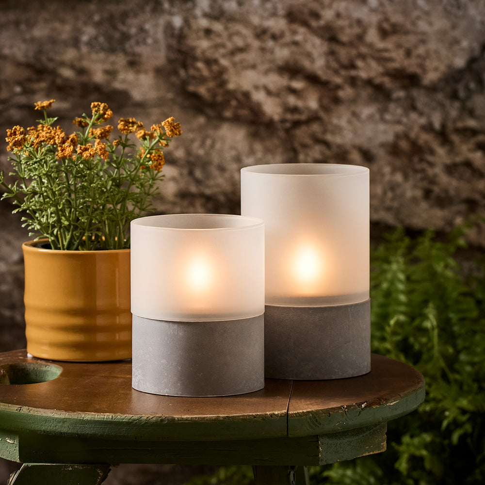 2 Solar TruGlow® Frosted Glass Candles
