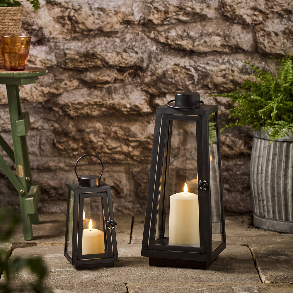 Trapeze Lantern Duo with TruGlow® LED Candles