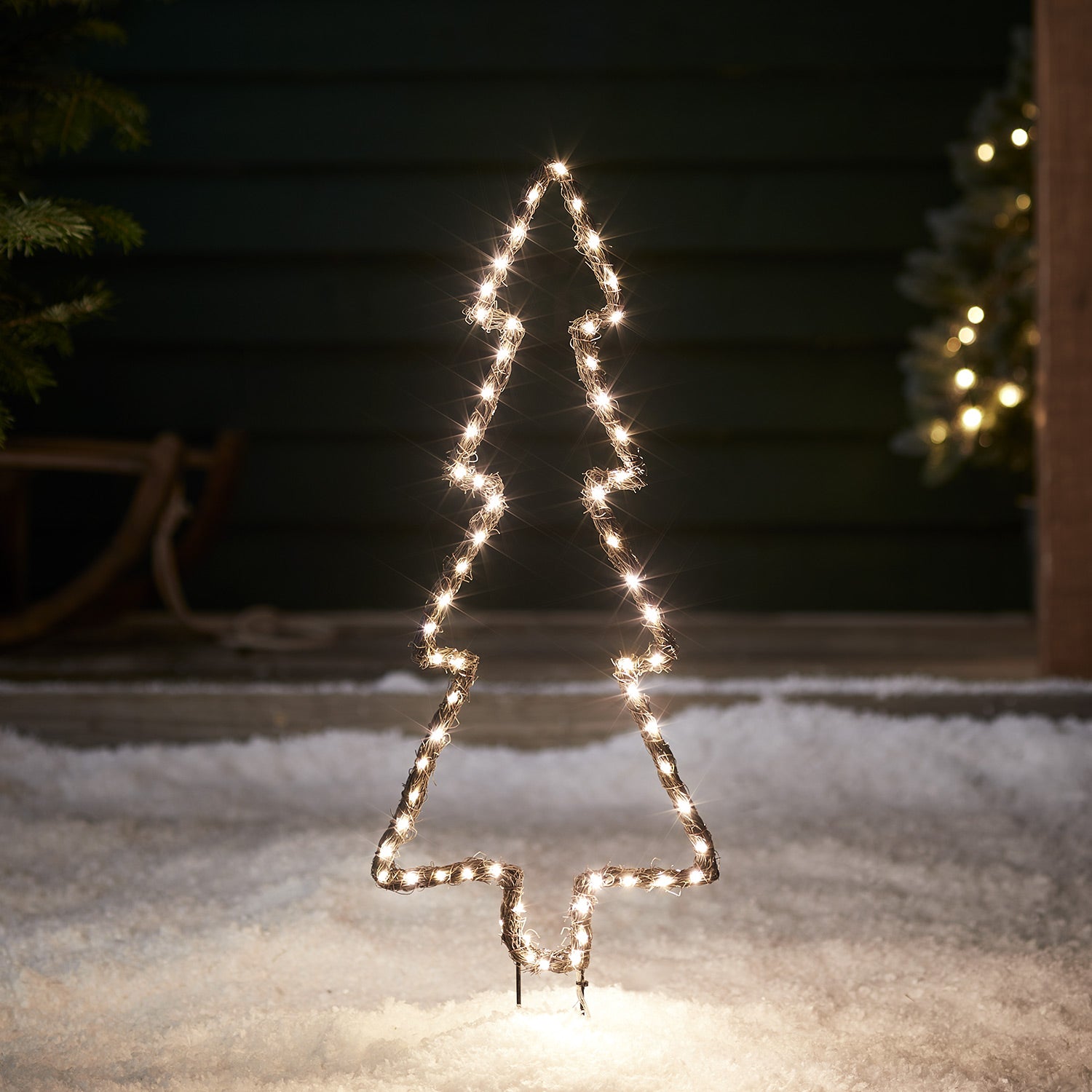 Willow Outdoor Christmas Tree Stake Light Lights4fun.co.uk