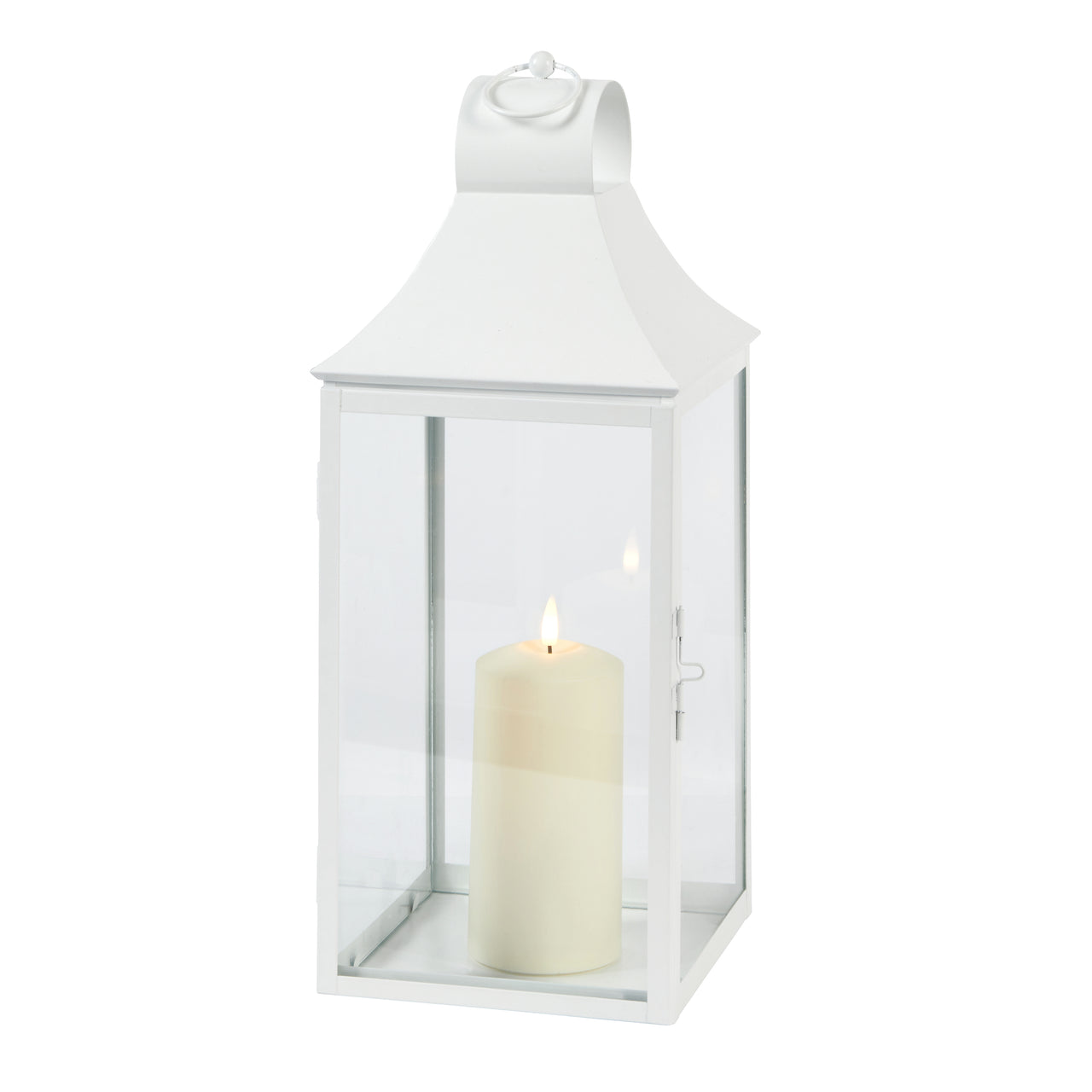45cm Albury White Garden Lantern with TruGlow® Candle