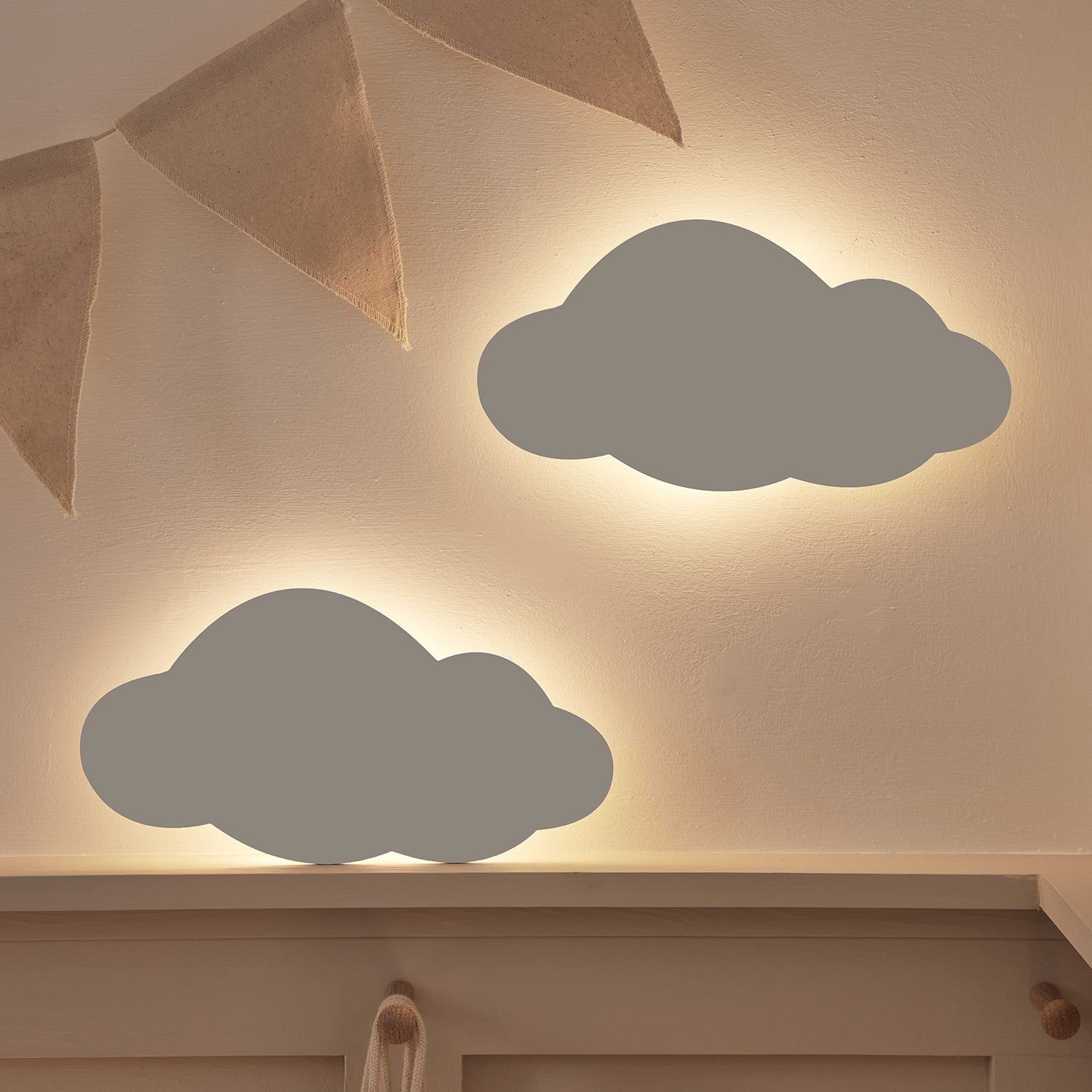 2 Rechargeable Cloud Night Lights Lights4fun.co.uk