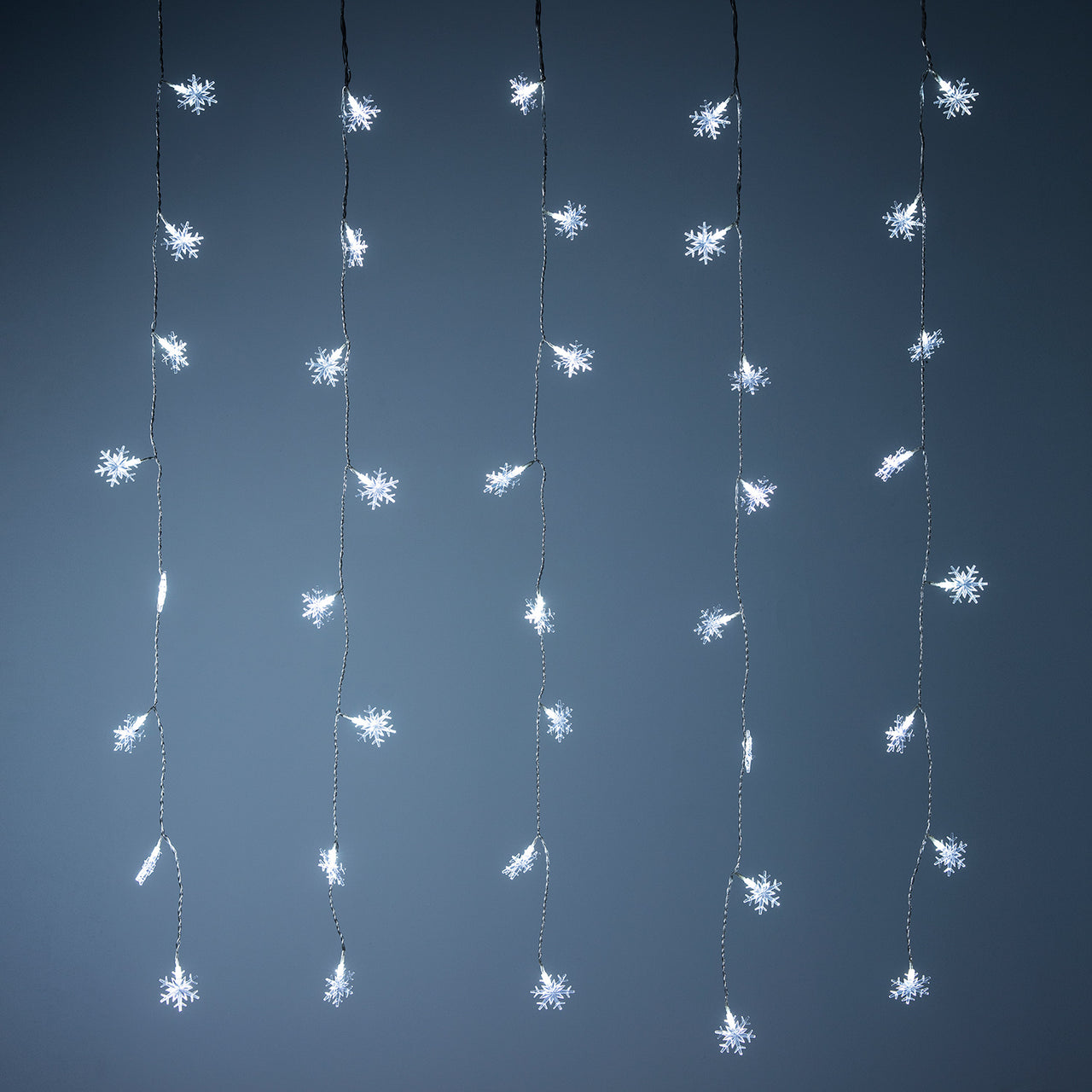 40 White LED Snowflake Curtain Light