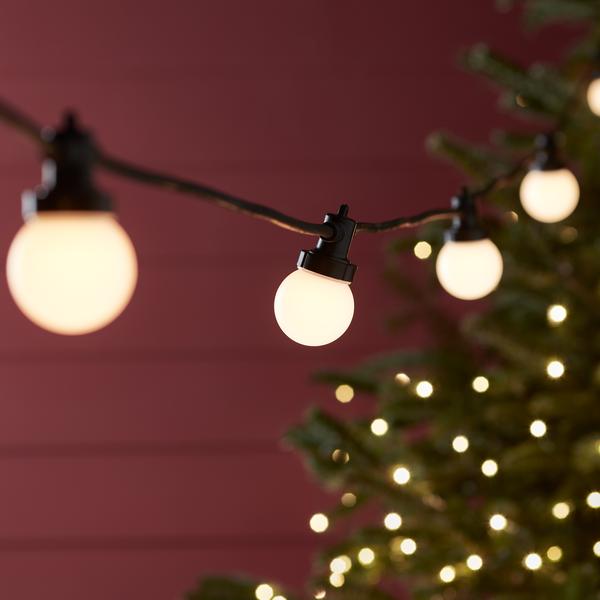 Pro Connect 45m 90 Warm White Connectable Festoon Lights Black Cable