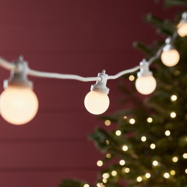 Pro Connect 15m 30 Warm White Connectable Festoon Lights White Cable