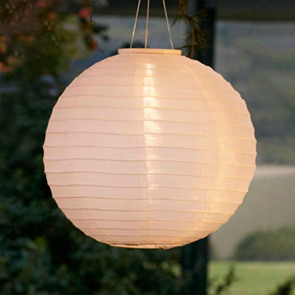 40cm Cloud White Miami Solar Lantern Lights4fun.co.uk