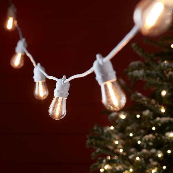 Ultimate Connect Warm White Festoon Lights White Cable