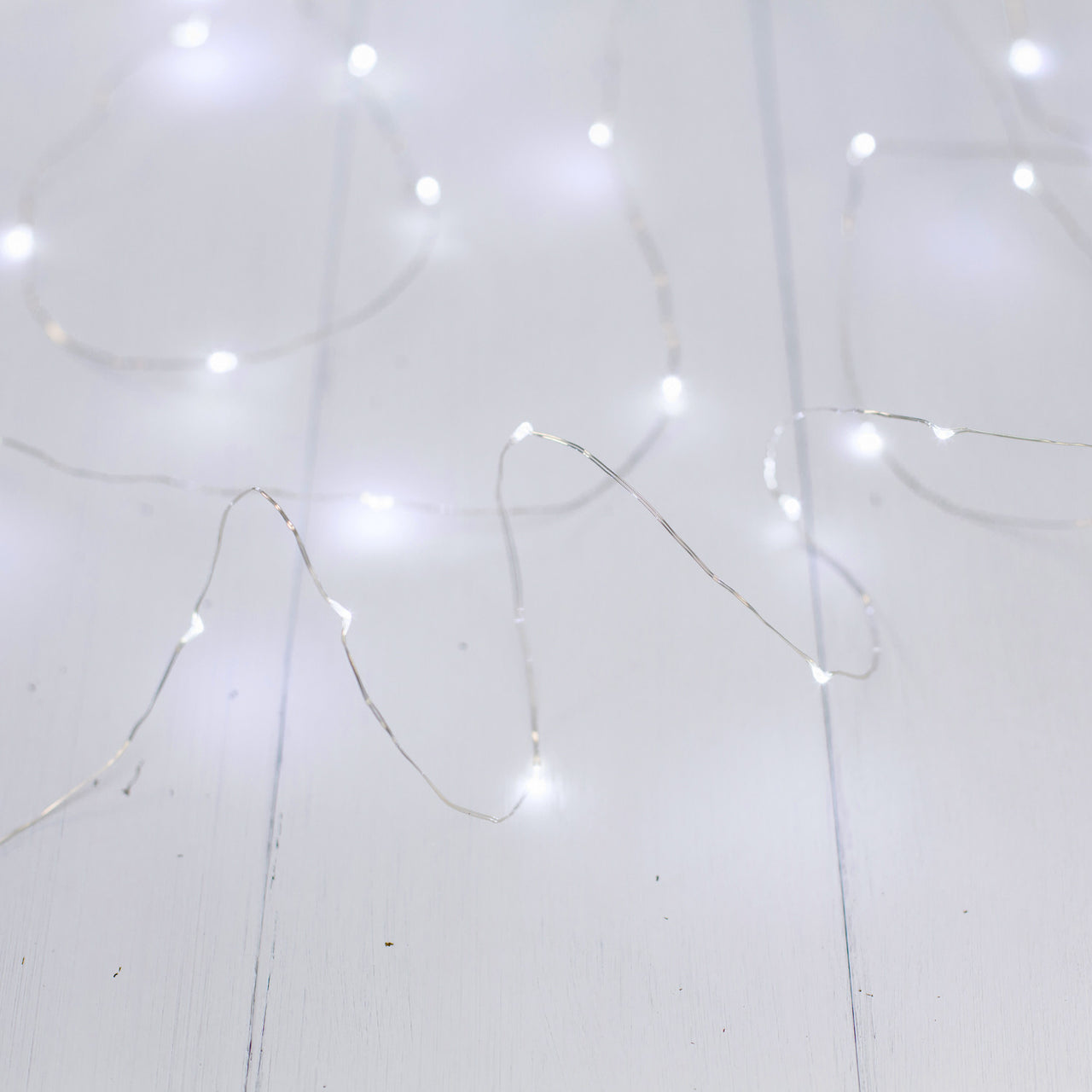 50 White Led Micro Battery Outdoor Fairy Lights