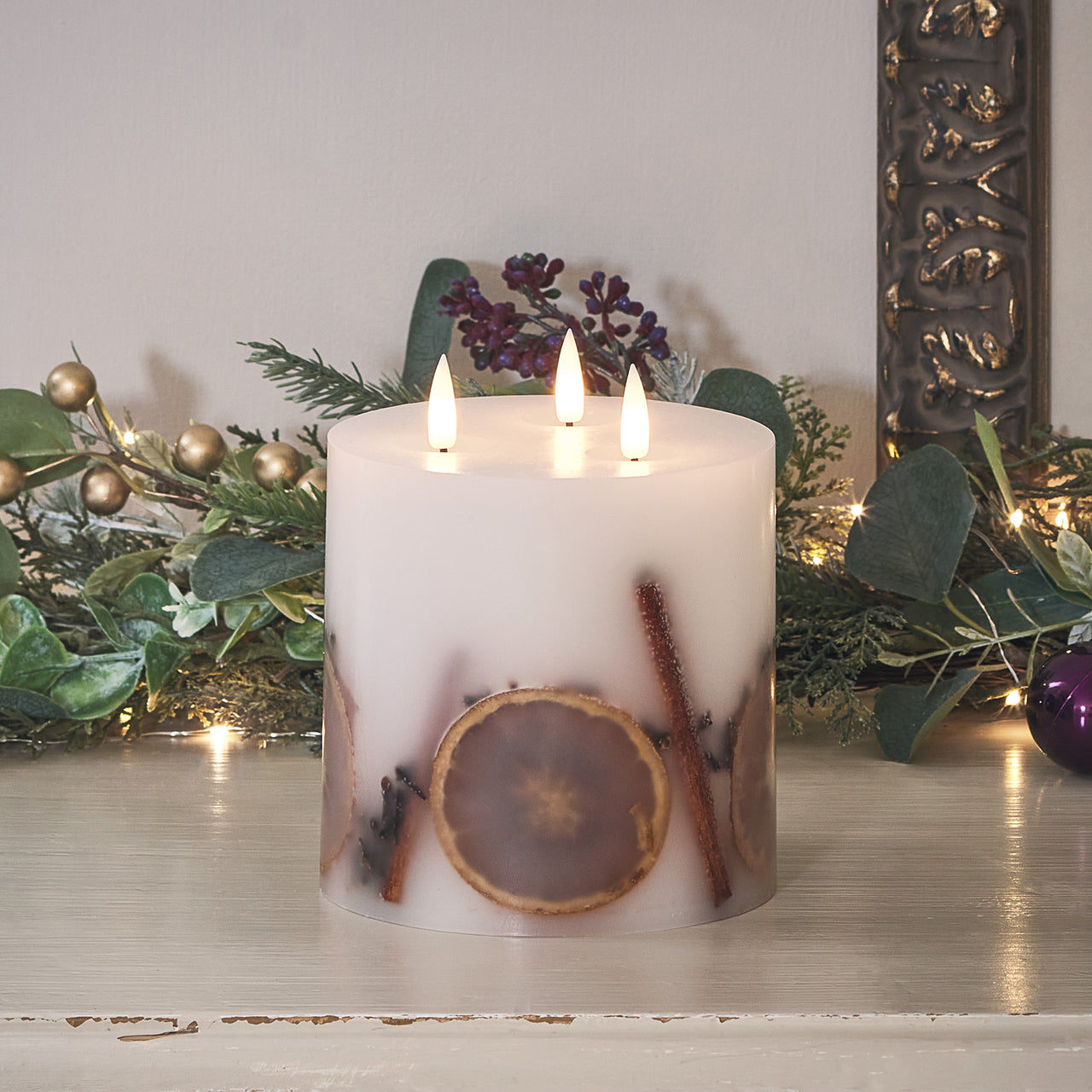 TruGlow® LED 3 Wick Winter Candle