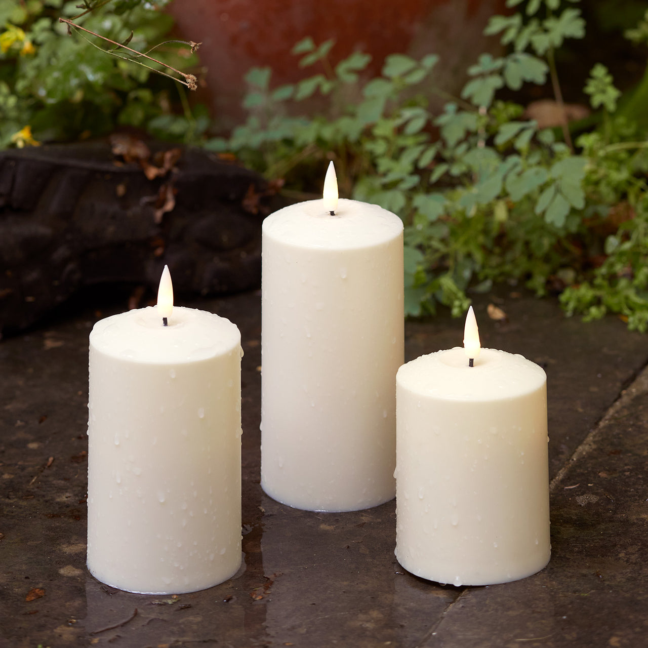 TruGlow® Waterproof Outdoor Candle Trio