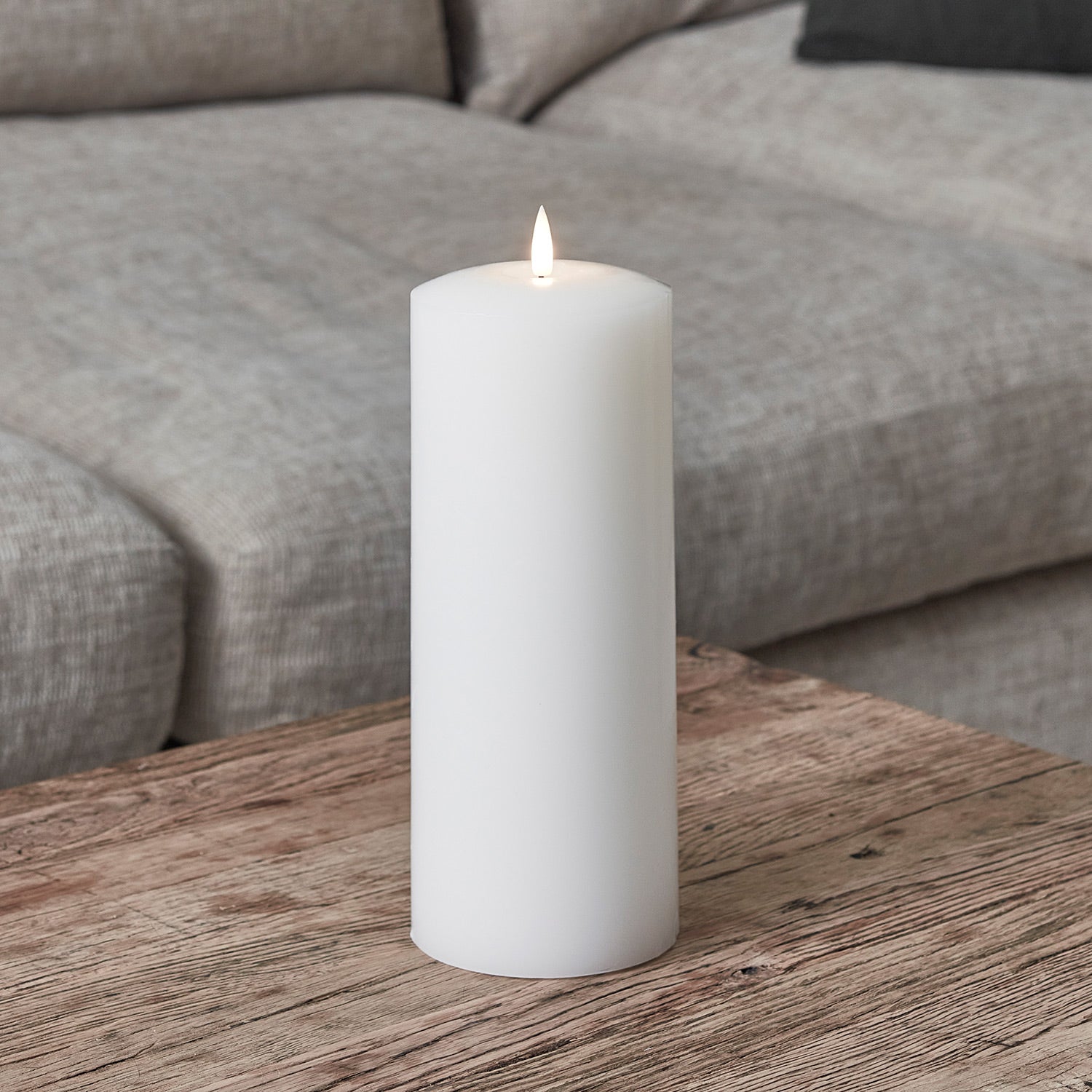 TruGlow® White Chapel Pillar Candle 25cm –