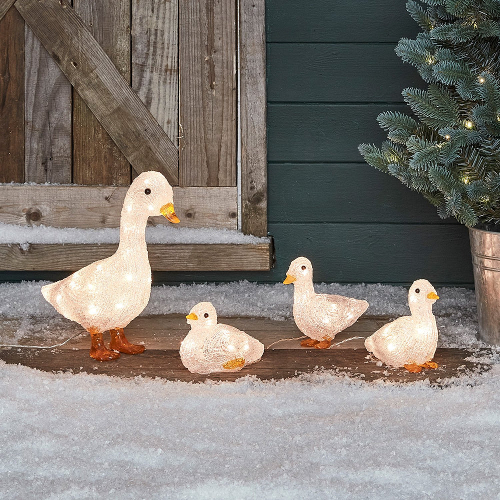 Acrylic Duck Family Christmas Figures