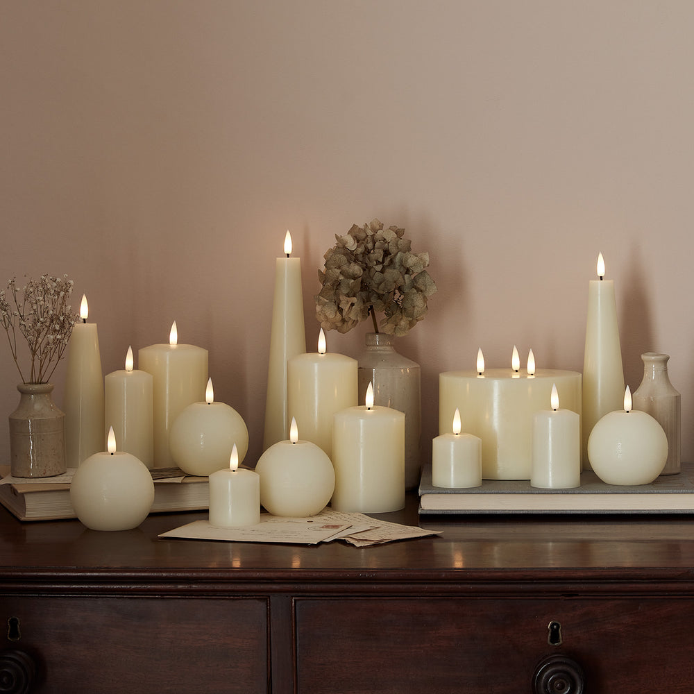 15 TruGlow® Ivory Real Wax LED Candles with Remote Control