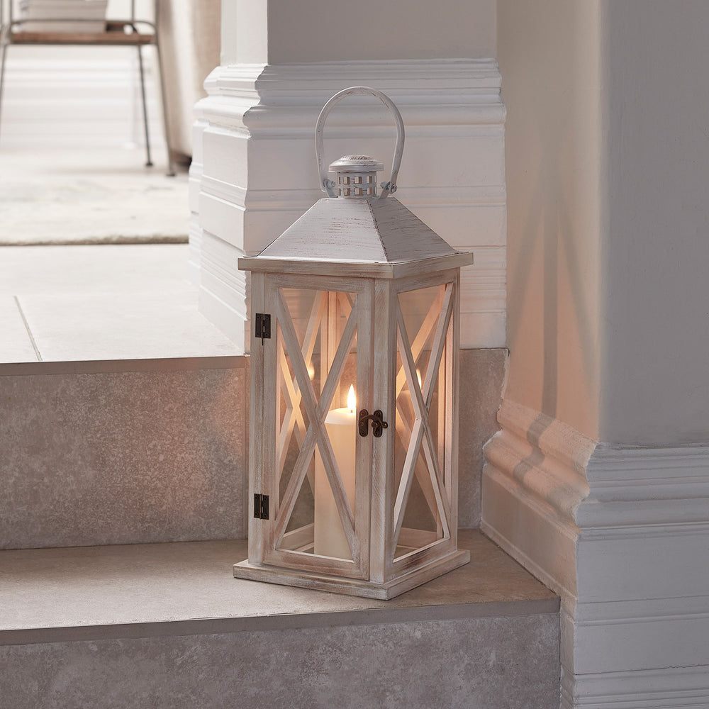 Folkestone Wooden Lantern with TruGlow® Candle