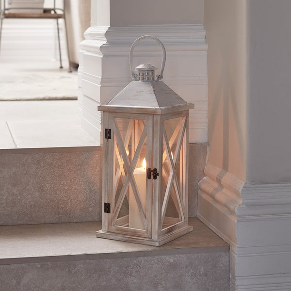 Folkestone Wooden Lantern Duo with TruGlow® Candles