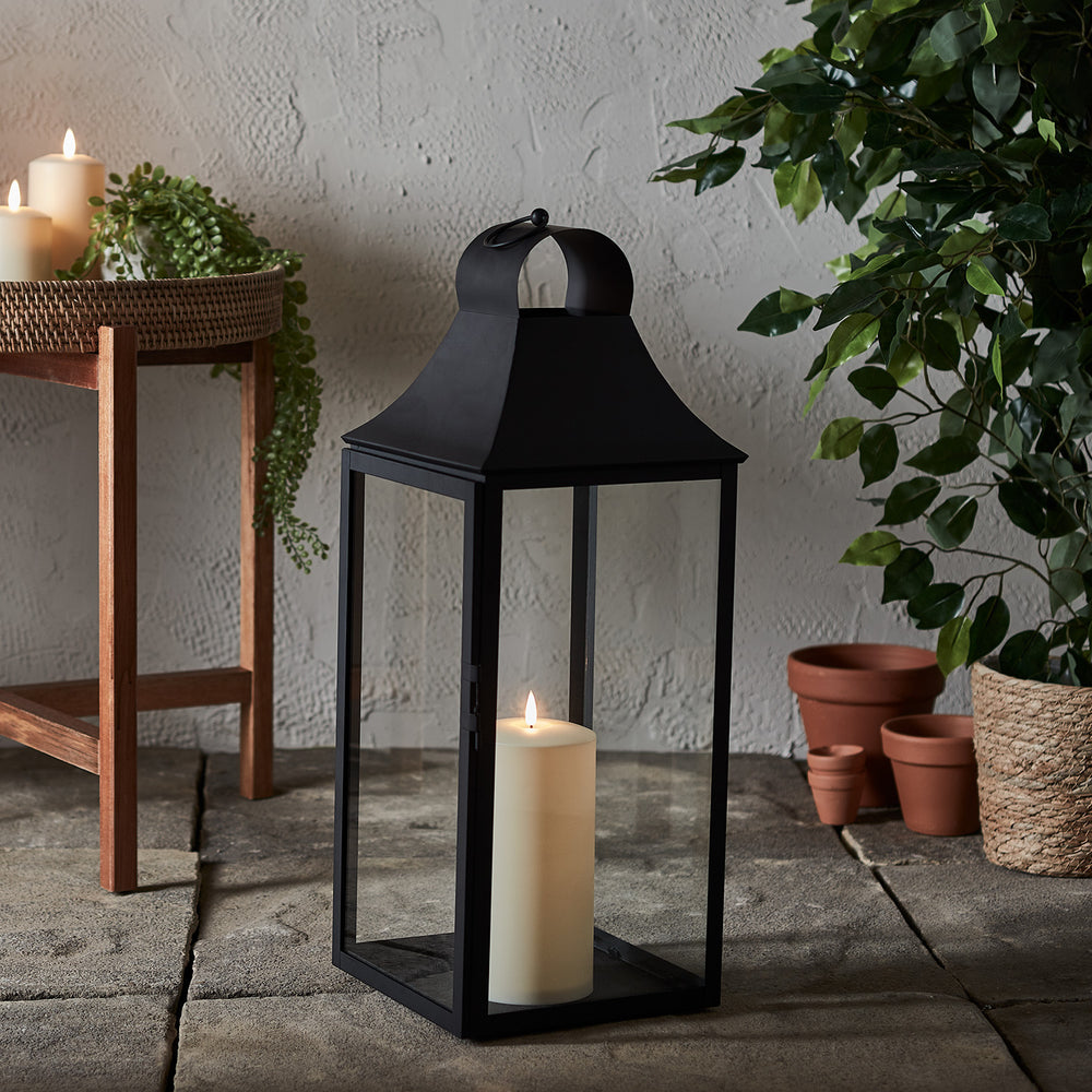 59cm Albury Black Garden Lantern with TruGlow® Candle