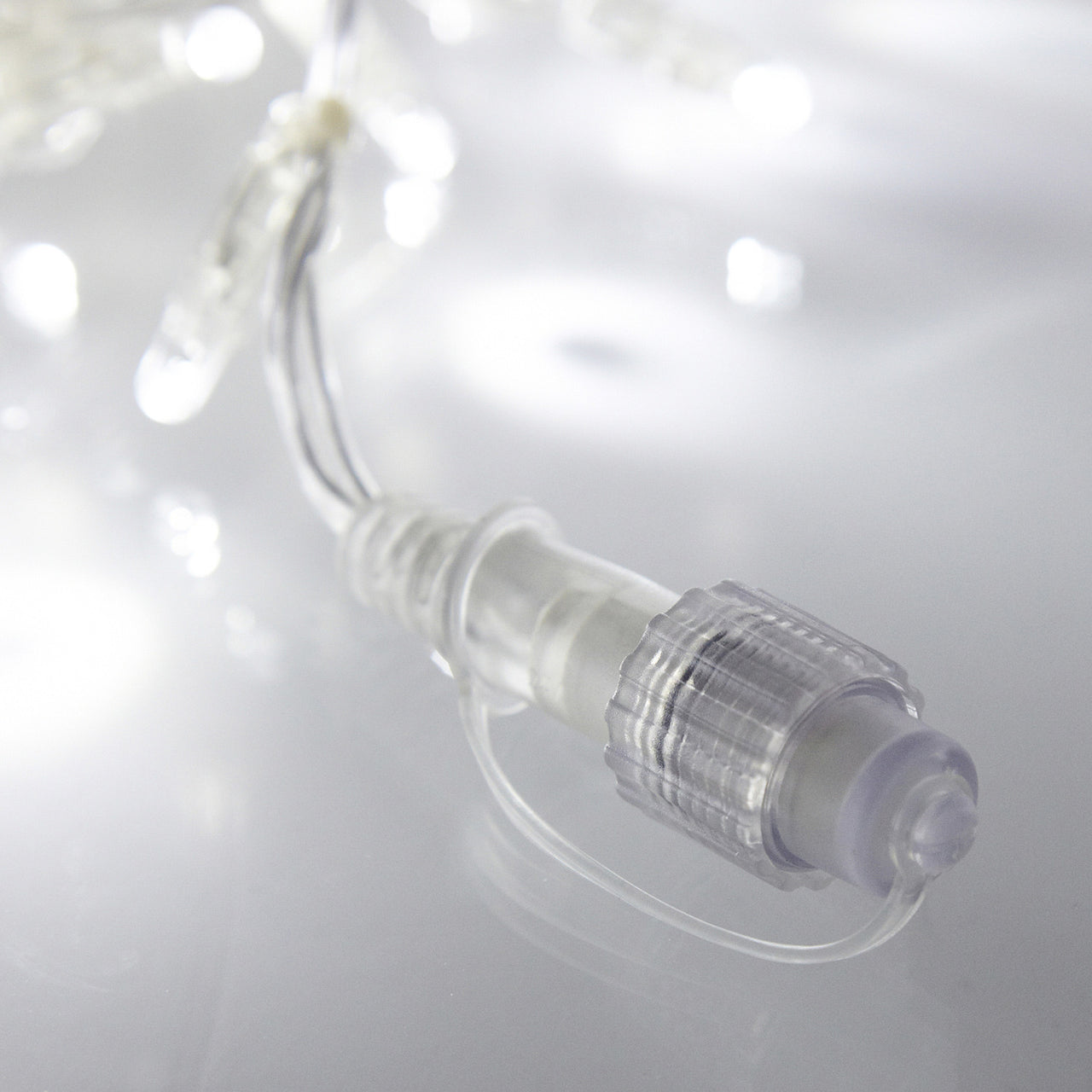 100 White Led Connectable Fairy Lights Clear Cable 10M