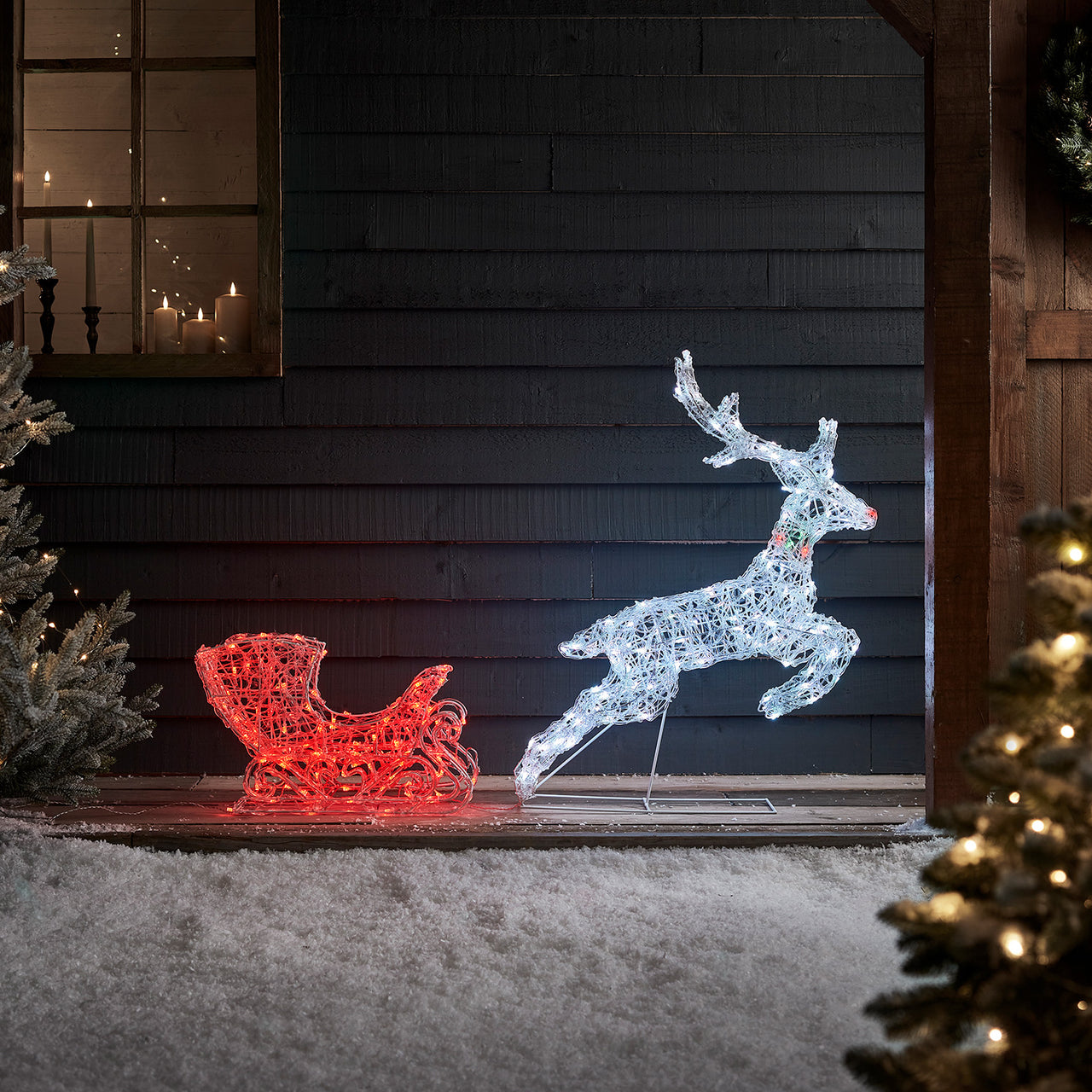 Twinkly Smart Reindeer and Sleigh Christmas Decoration