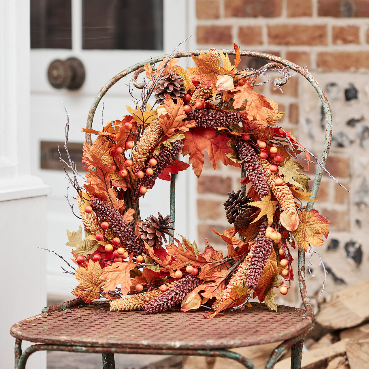 50cm Berry & Pinecone Autumn Wreath