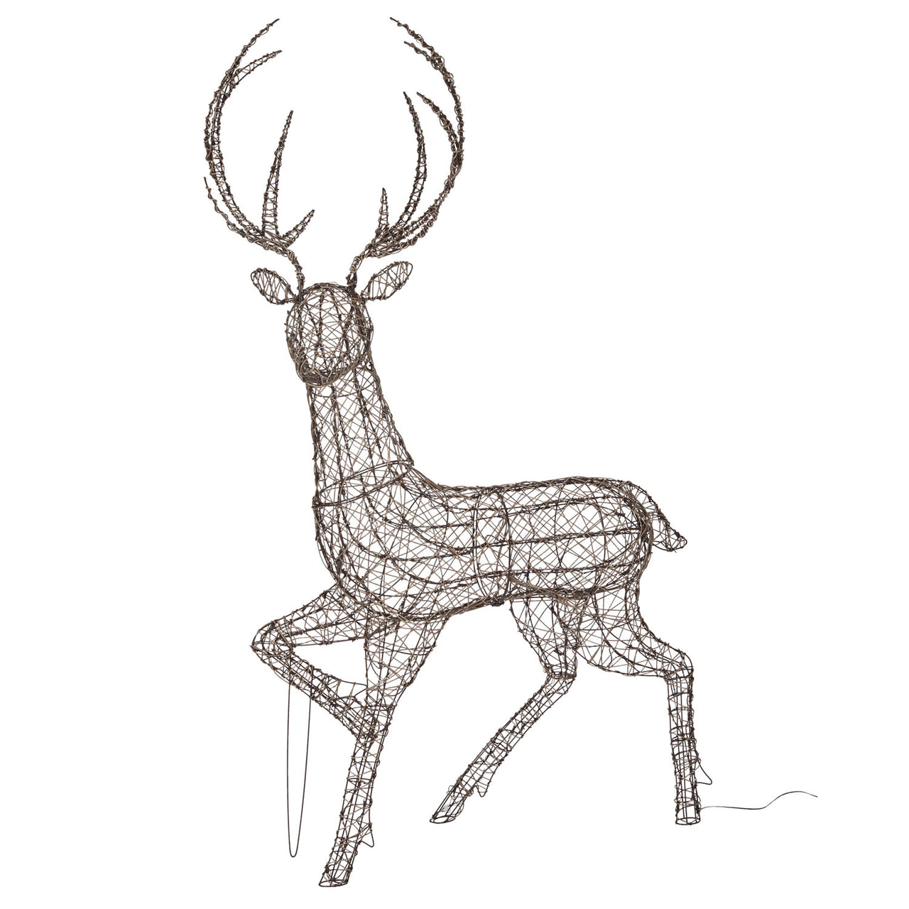 Large Rattan Stag & Doe Outdoor Christmas Figures