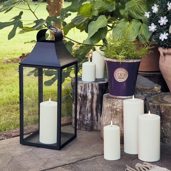Set of 4 Albury Black Garden Lanterns with TruGlow® Candles