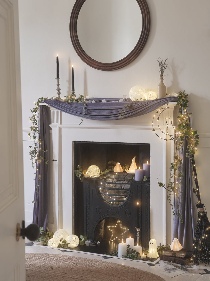 Mystic Mantel: Transforming Your Autumn Fireplace for the Witching Hour