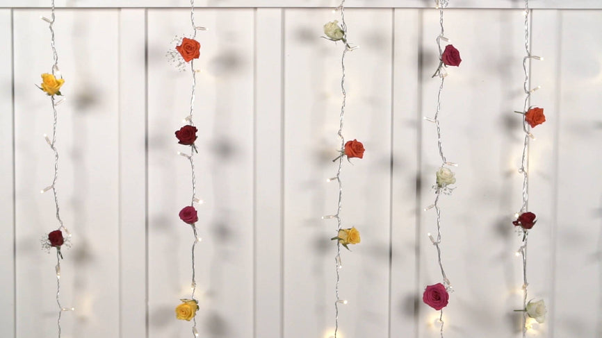 DIY Curtain Light Flower Wall