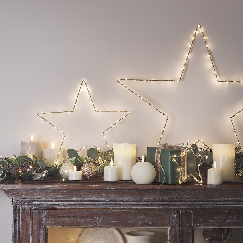 Silver Pillar Candle Trio 