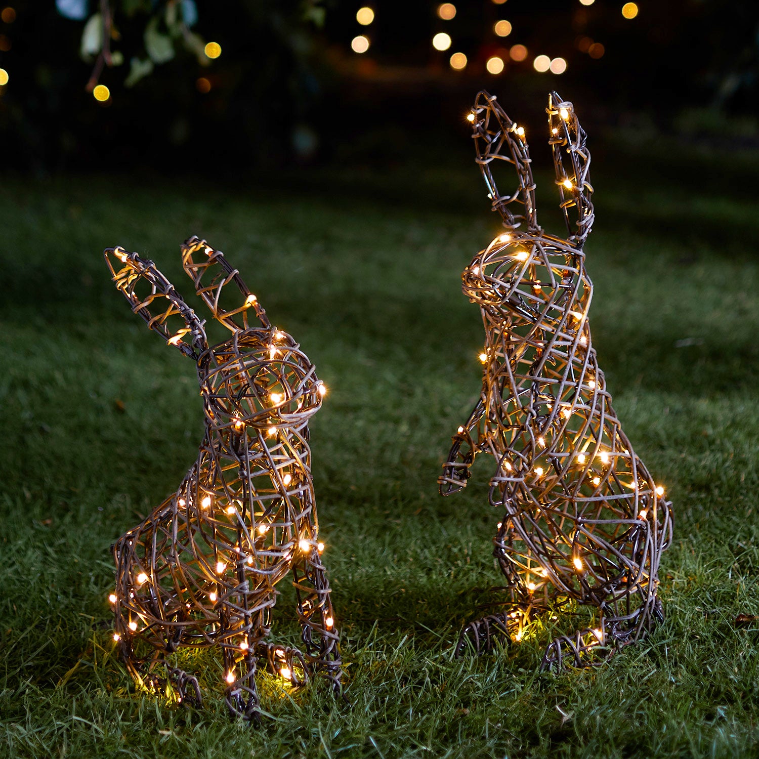 Rattan Figure Lights | Outdoor Wicker Fairy Lights & Lanterns UK