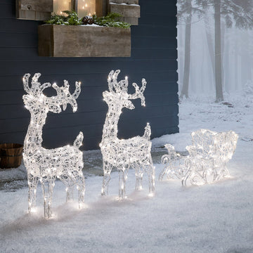 10 Warm White Reindeer Battery Christmas | Christmas Reindeer Lights ...