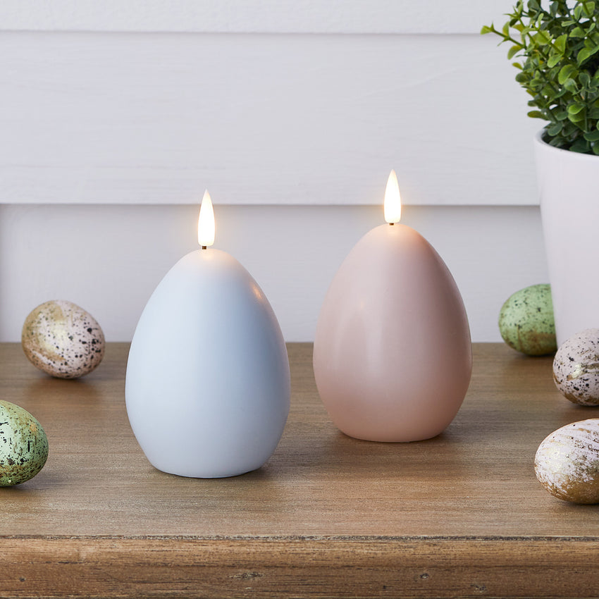 Trio of pastel themed Easter flameless candles