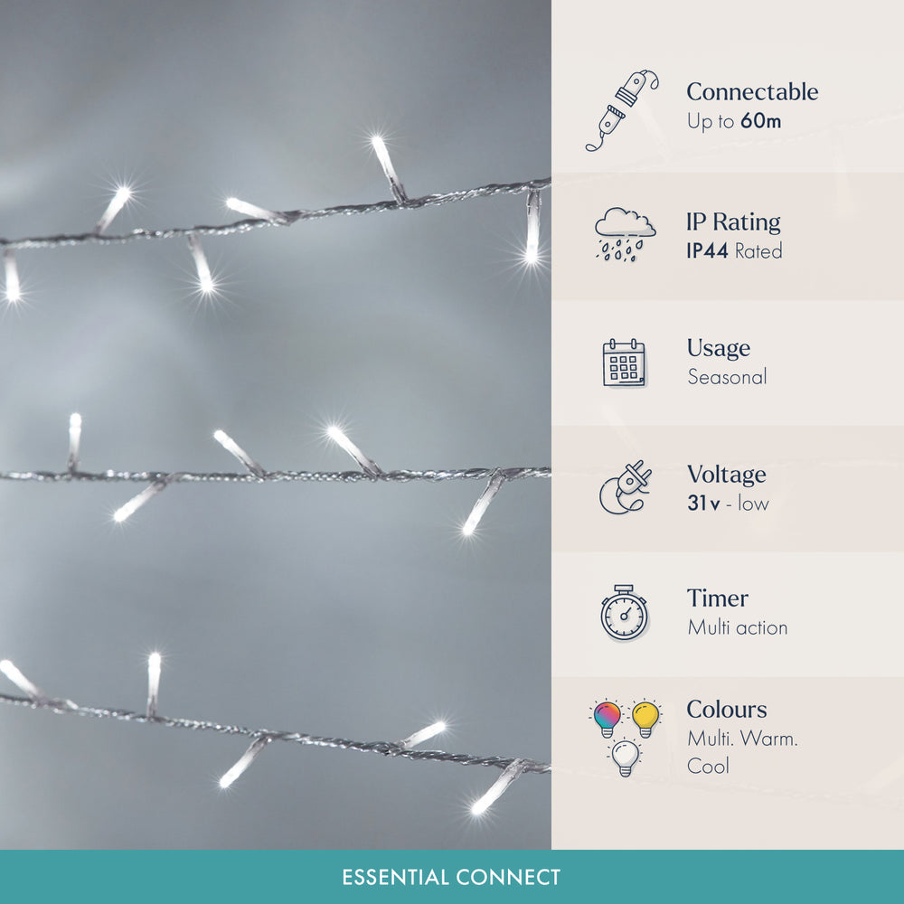 Essential Connect White Connectable Fairy Lights Clear Cable