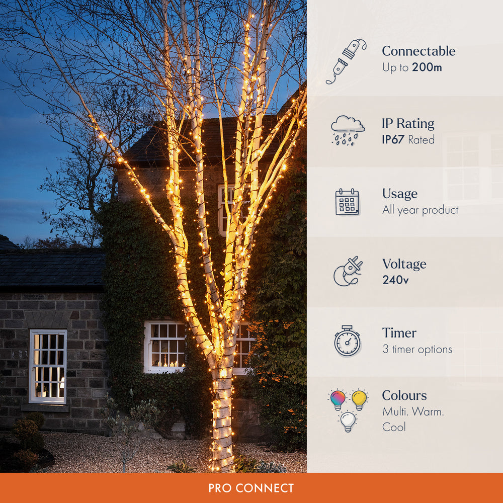 Pro Connect 5m 50 Warm White Twinkle Effect Connectable String Lights