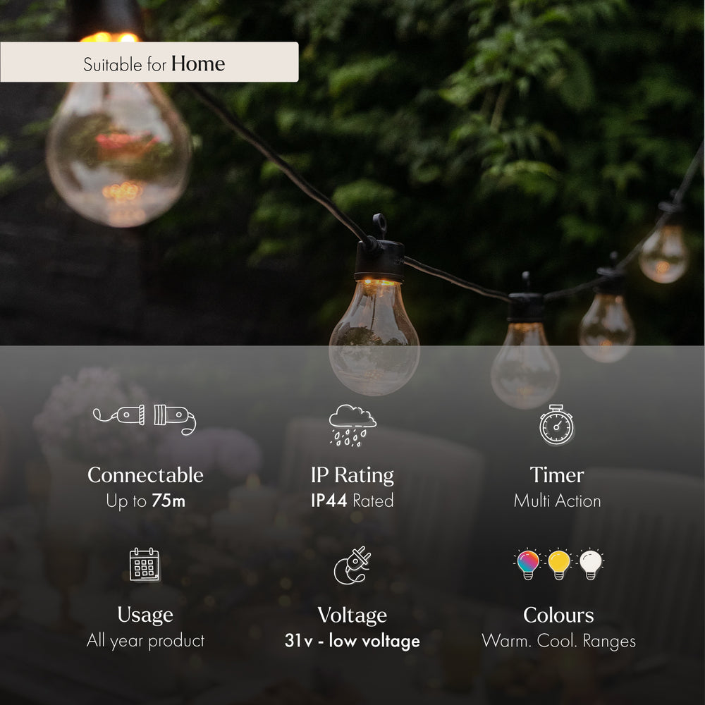 Core Connect Warm White Connectable Festoon Lights