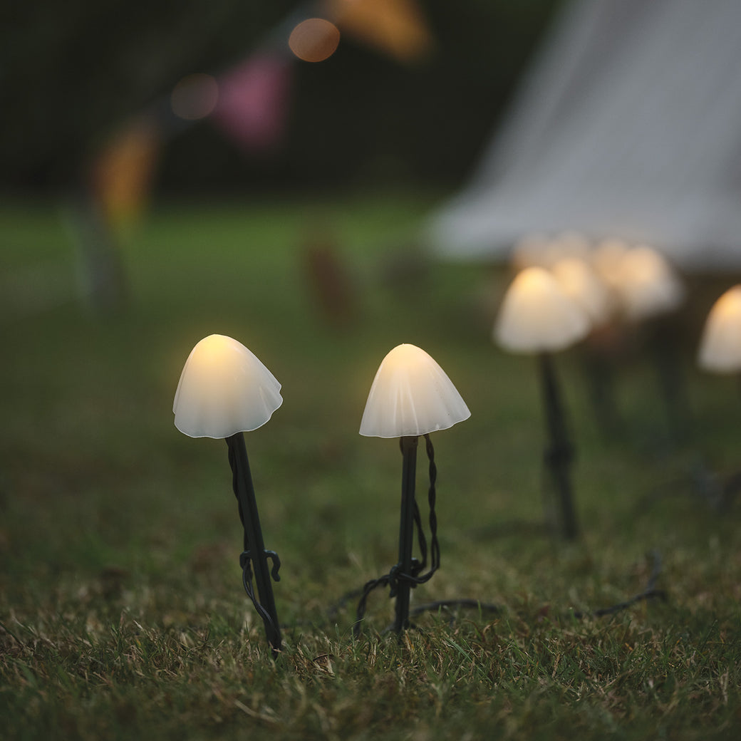 Mini mushroom solar stake lights