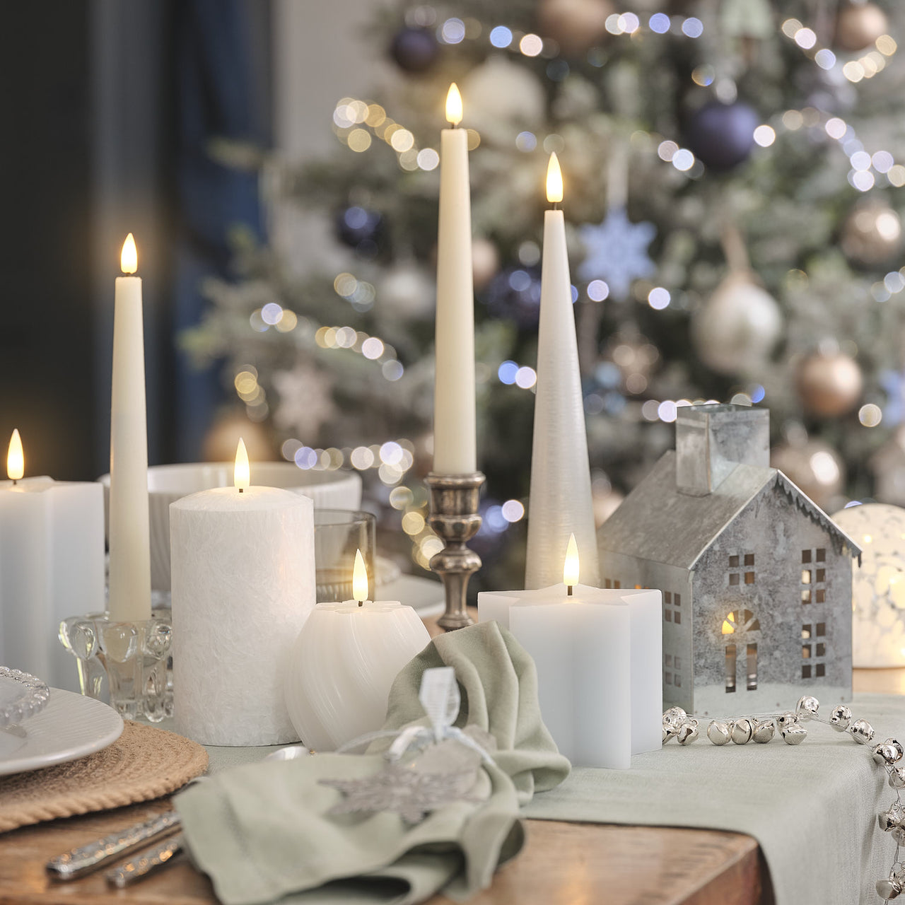 TruGlow® Frost Effect LED Pillar Candle Trio with Remote Control