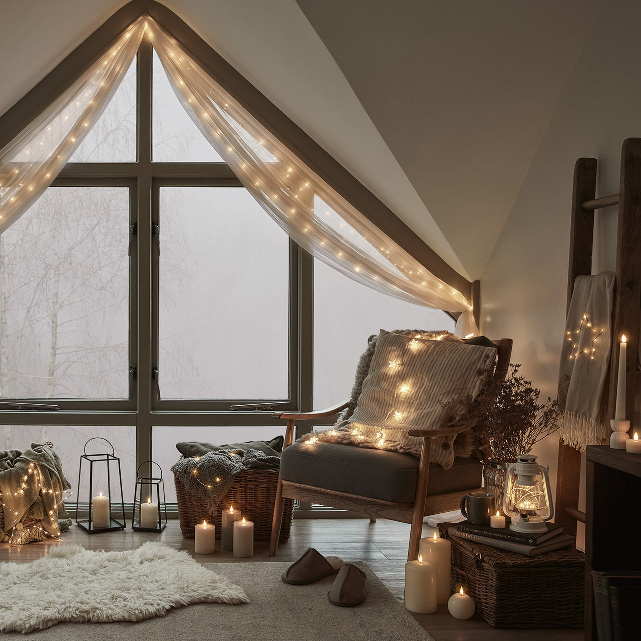 Silver Wire Indoor Micro Light Garland - lifestyle detail