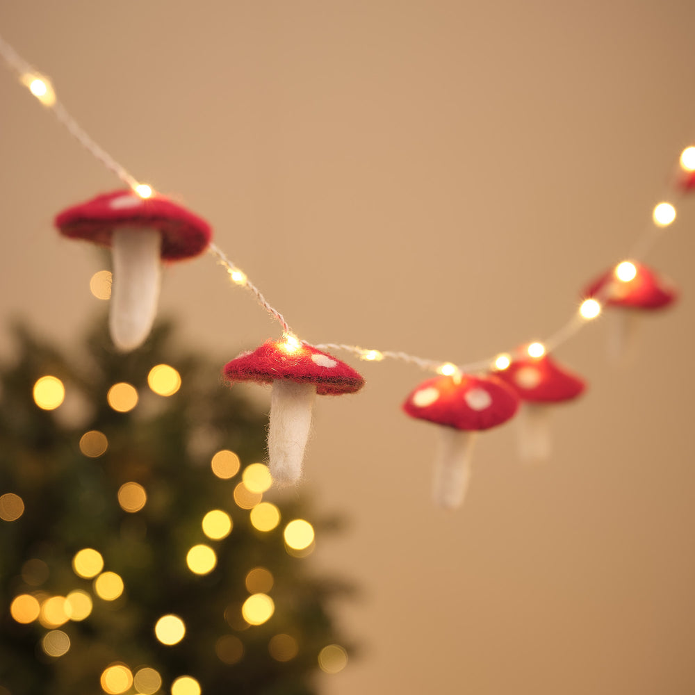 1.4m Charming Toadstool Light Up Felt Garland