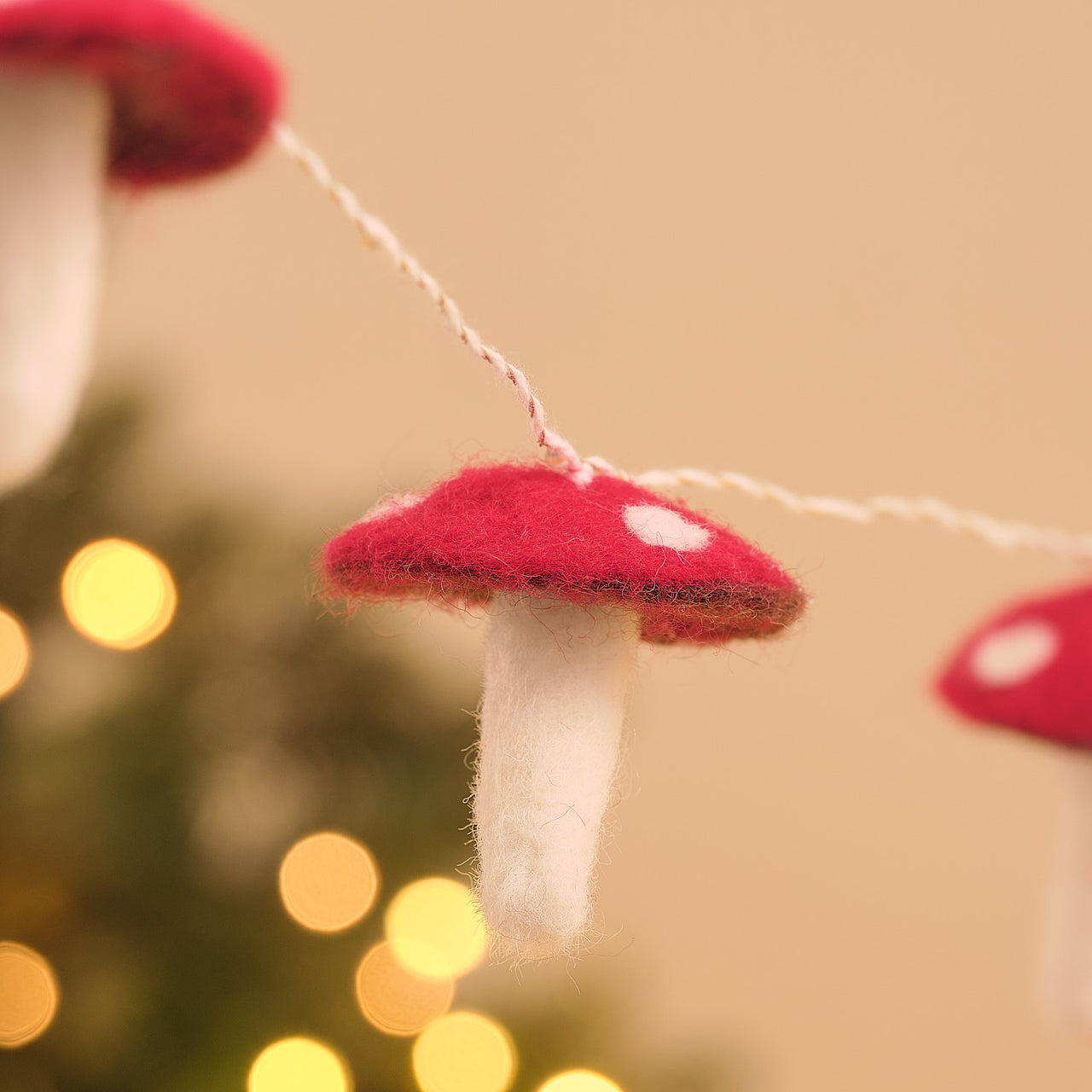 1.4m Charming Toadstool Light Up Felt Garland