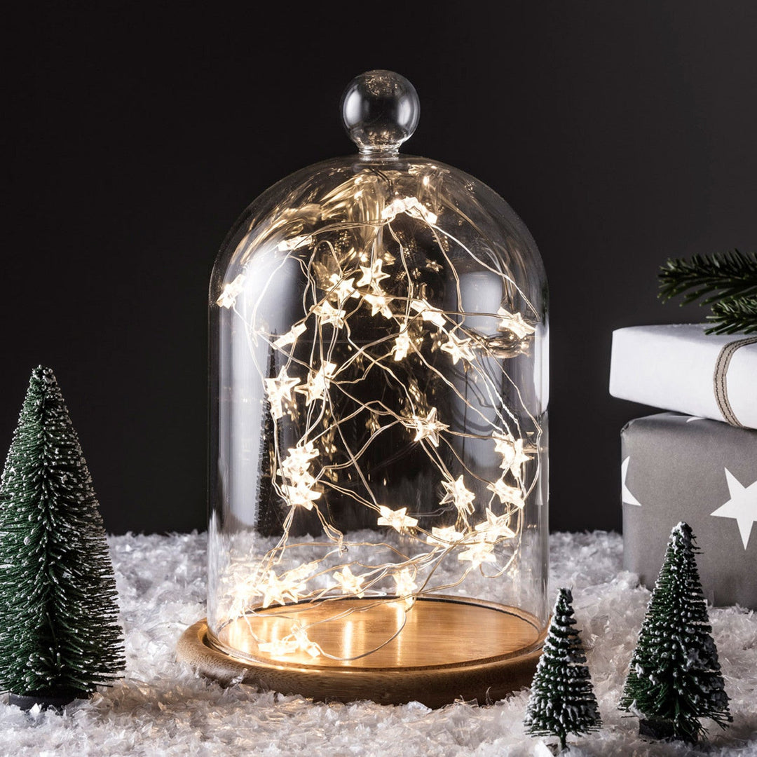 40 Warm White Star Micro Battery Fairy Lights