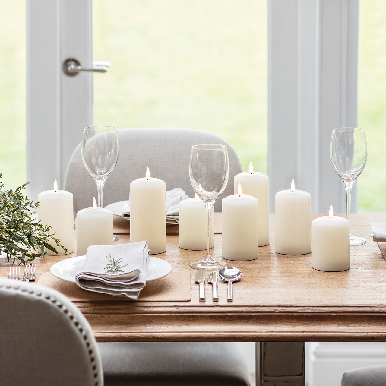 TruGlow® Ivory LED Pillar Candle Trio with Remote Control