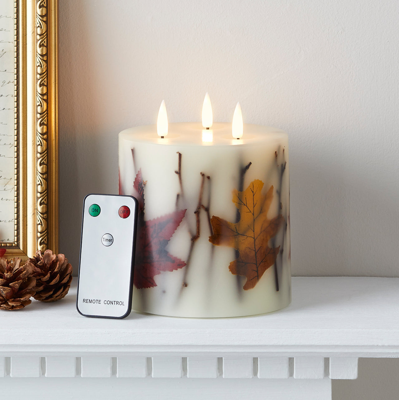 TruGlow® LED 3 Wick Autumn Candle with Remote Control