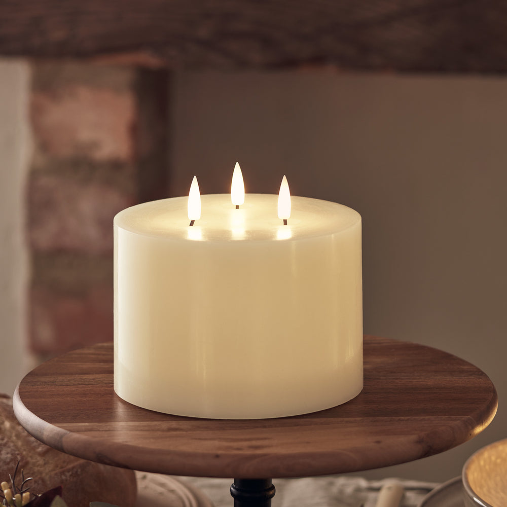 TruGlow® Ivory LED 3 Wick Candle