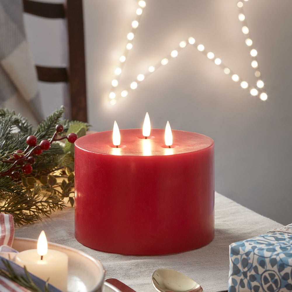 TruGlow® Red LED 3 Wick Candle