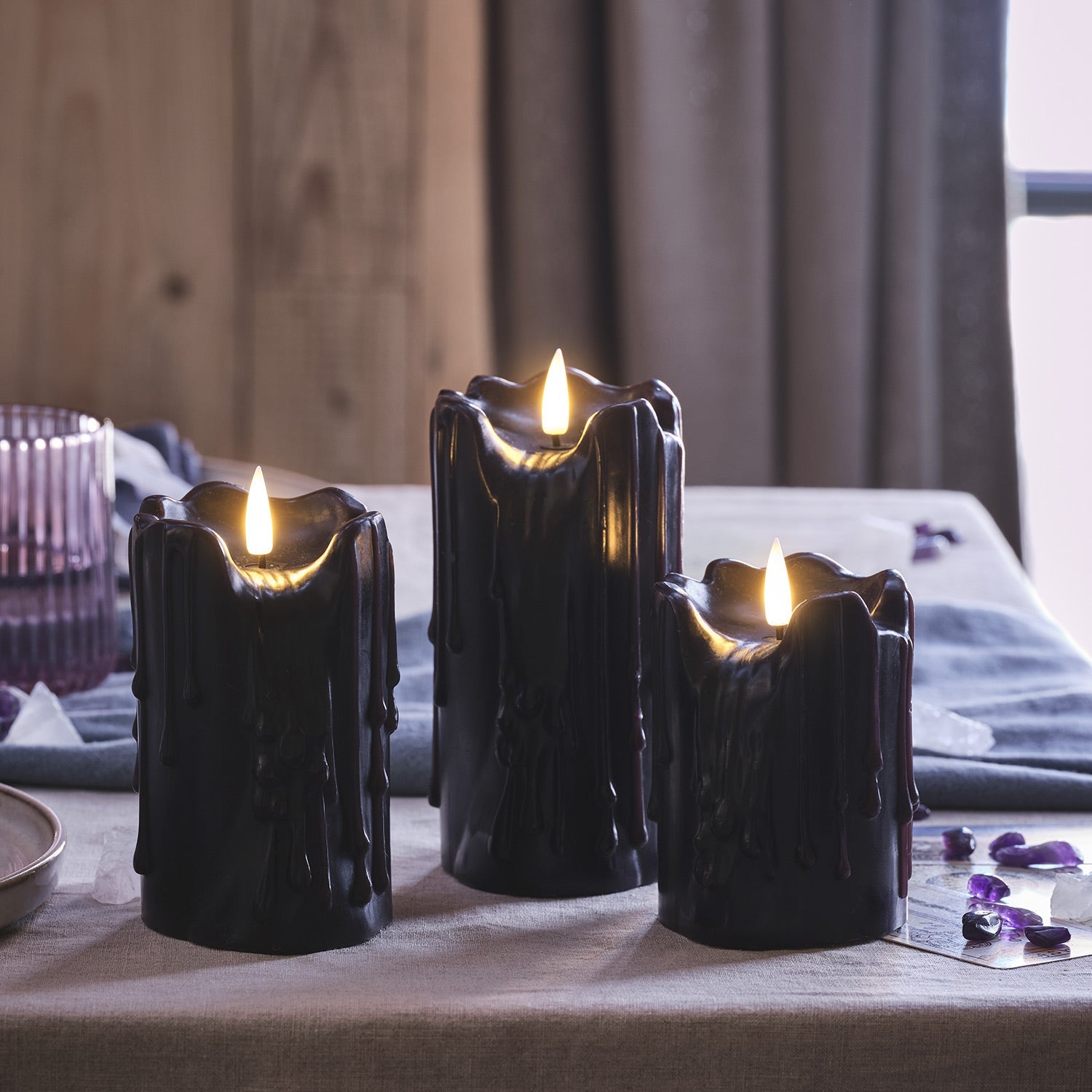 Me You Us Drip Candles 3 Pack Black main image 0