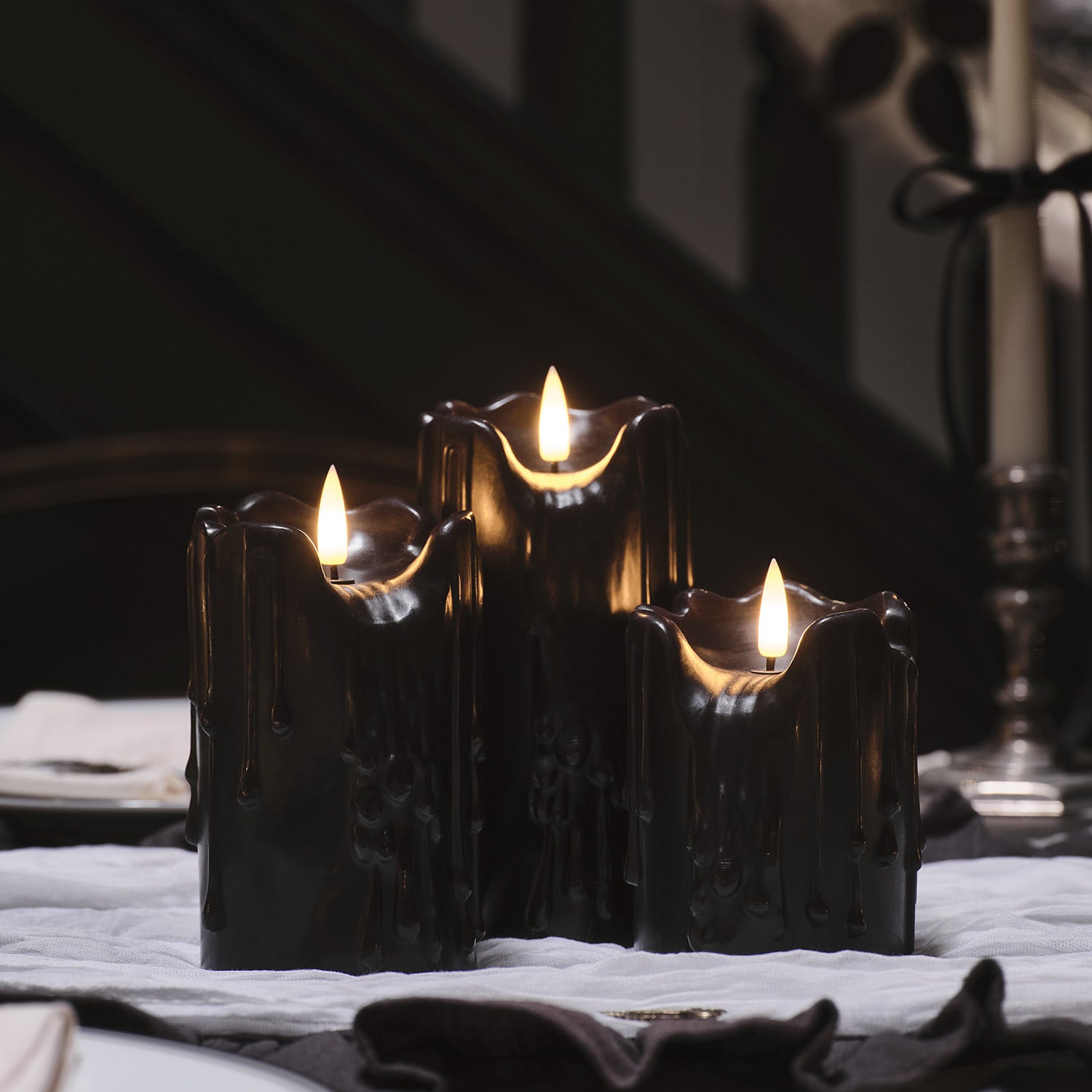 Me You Us Drip Candles 3 Pack Black main image 1