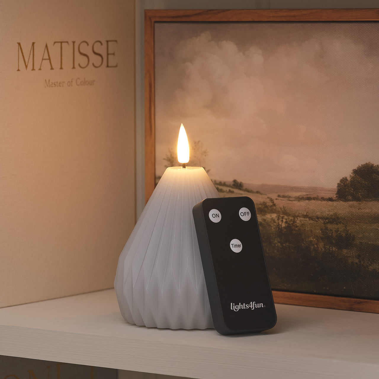 TruGlow® Sculpted LED Pear Candle with Remote Control