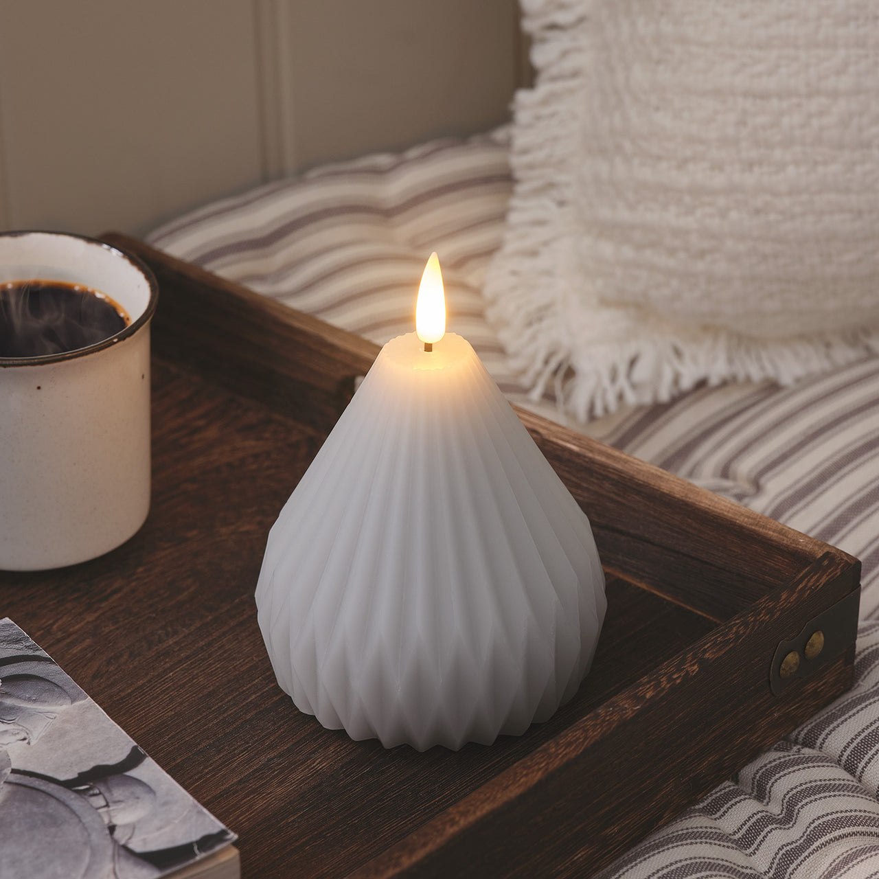 TruGlow® Sculpted LED Pear Candle with Remote Control