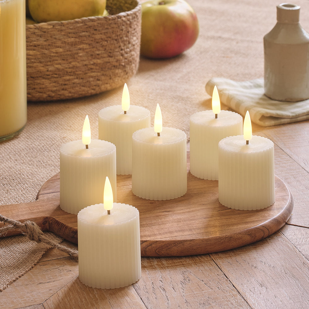 6 TruGlow® Ivory LED Votive Candles with Remote Control