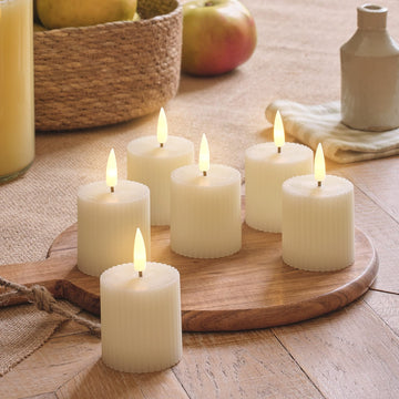 6 TruGlow® Ivory LED Votive Candles with Remote Control